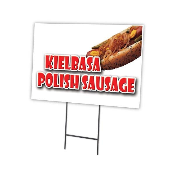 Signmission Kielbasa Polish Sausage Yard & Stake outdoor plastic coroplast window, 2436-Kielbasa Polish Sausage C-2436-DS-Kielbasa Polish Sausage - main